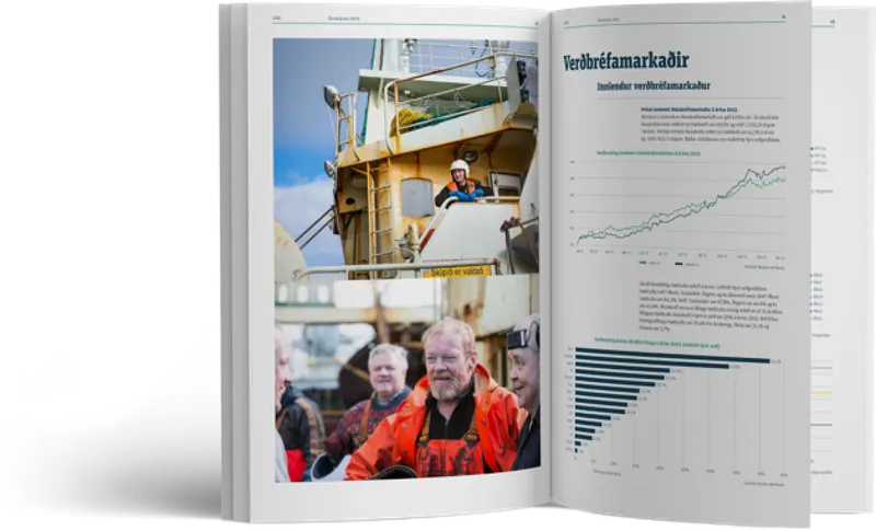 An open copy of Gildi's annual report